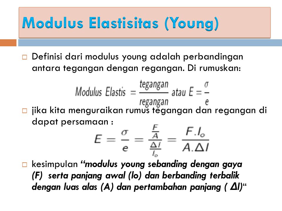 Modulus Elastisitas (Young)