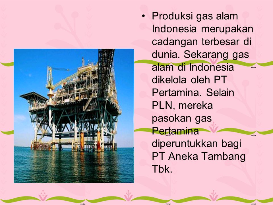 Produksi gas alam Indonesia merupakan cadangan terbesar di dunia