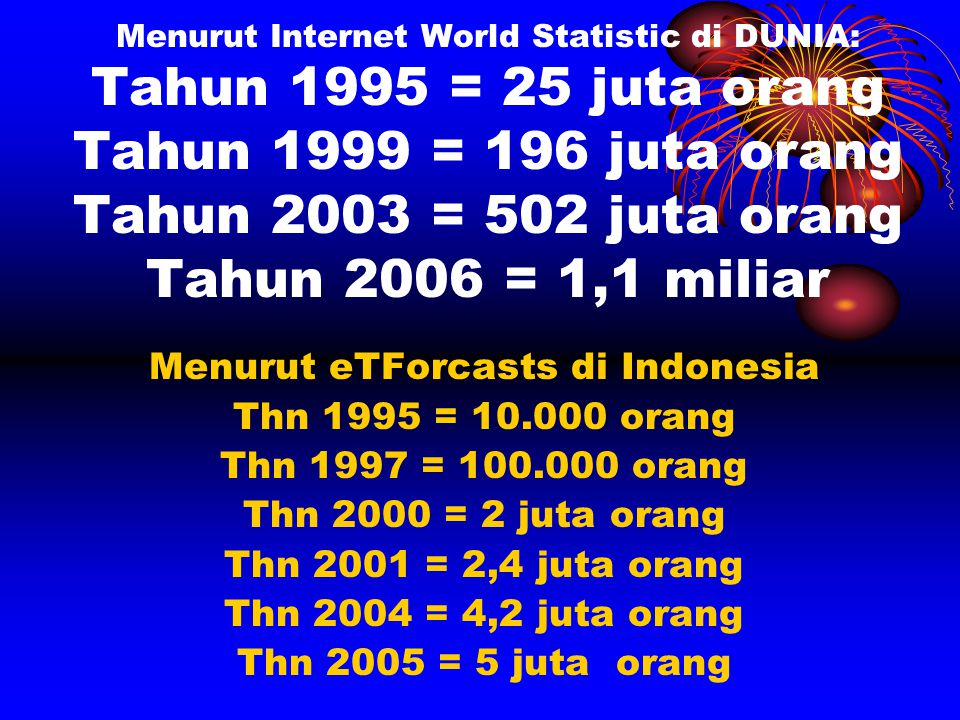 Menurut eTForcasts di Indonesia