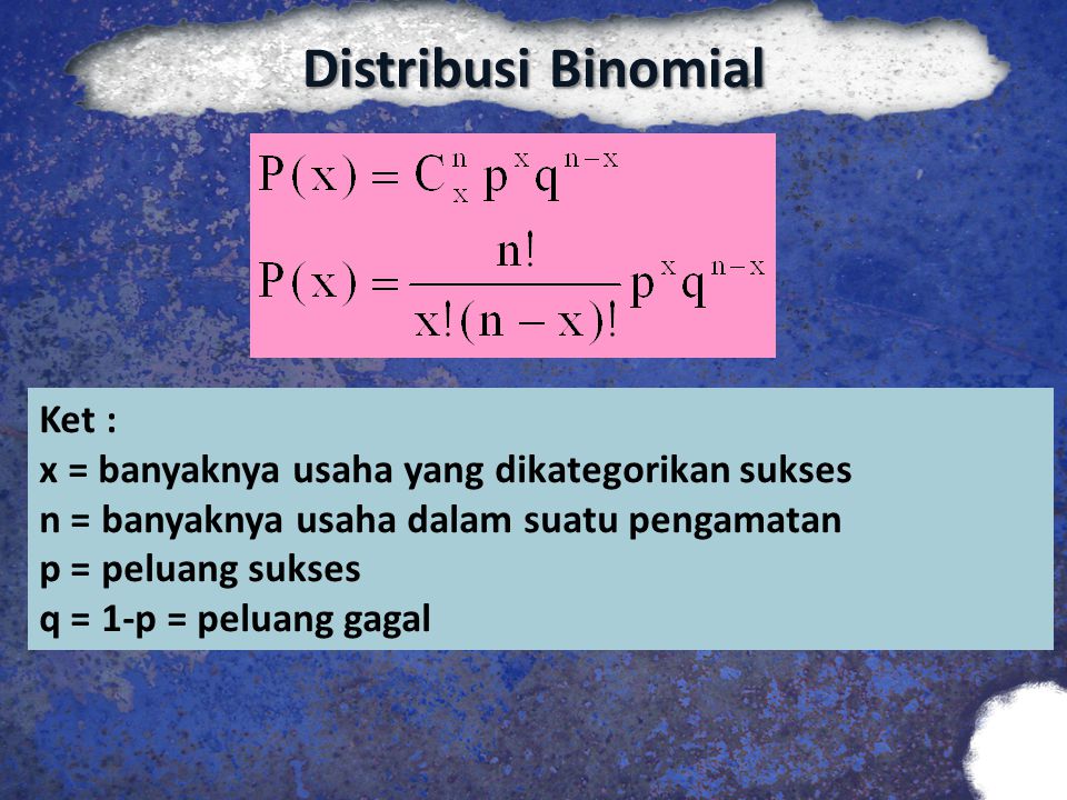 Distribusi Binomial Ket :
