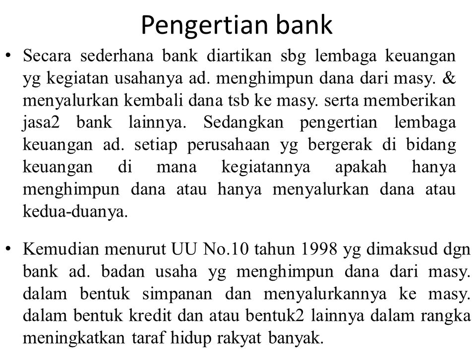 Pengertian bank
