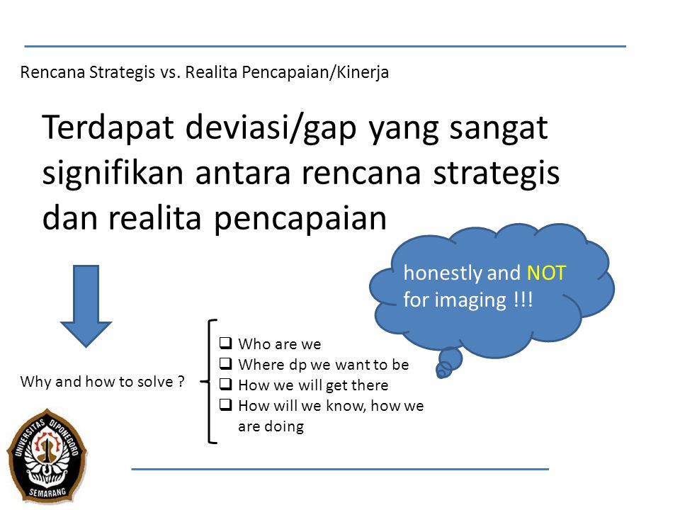 Rencana Strategis vs. Realita Pencapaian/Kinerja