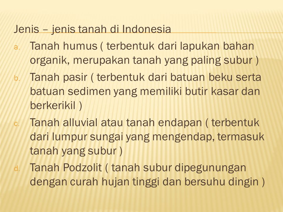 Jenis – jenis tanah di Indonesia
