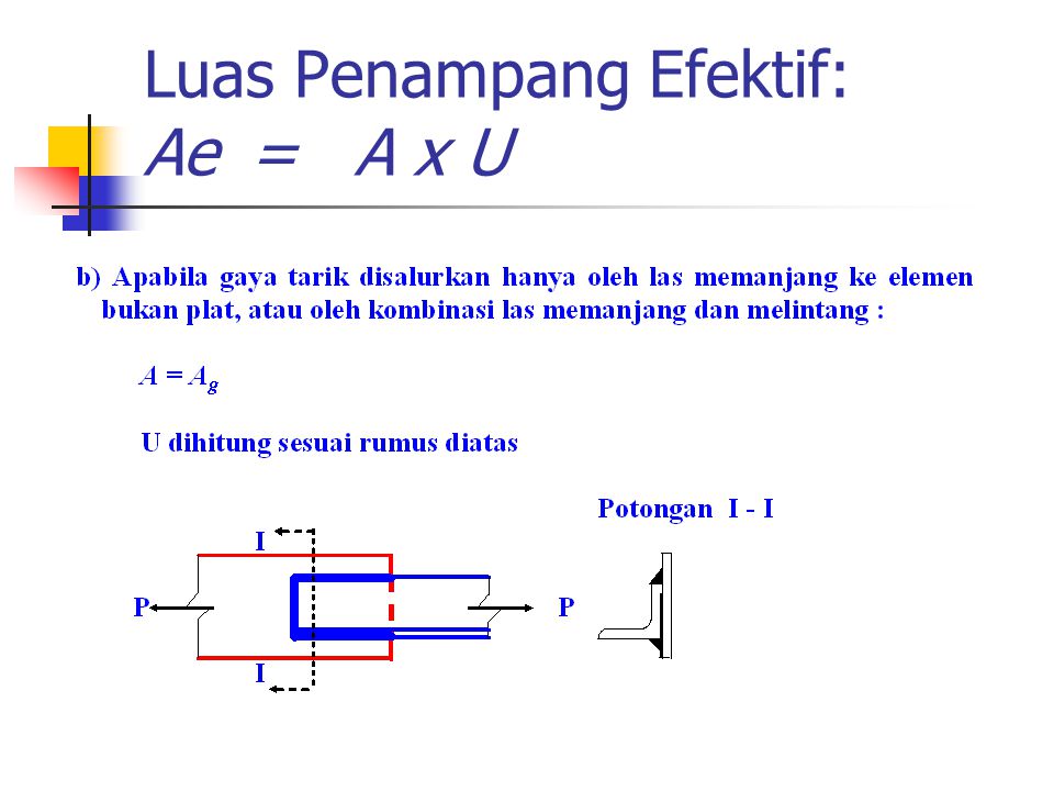 Luas Penampang Efektif: Ae = A x U