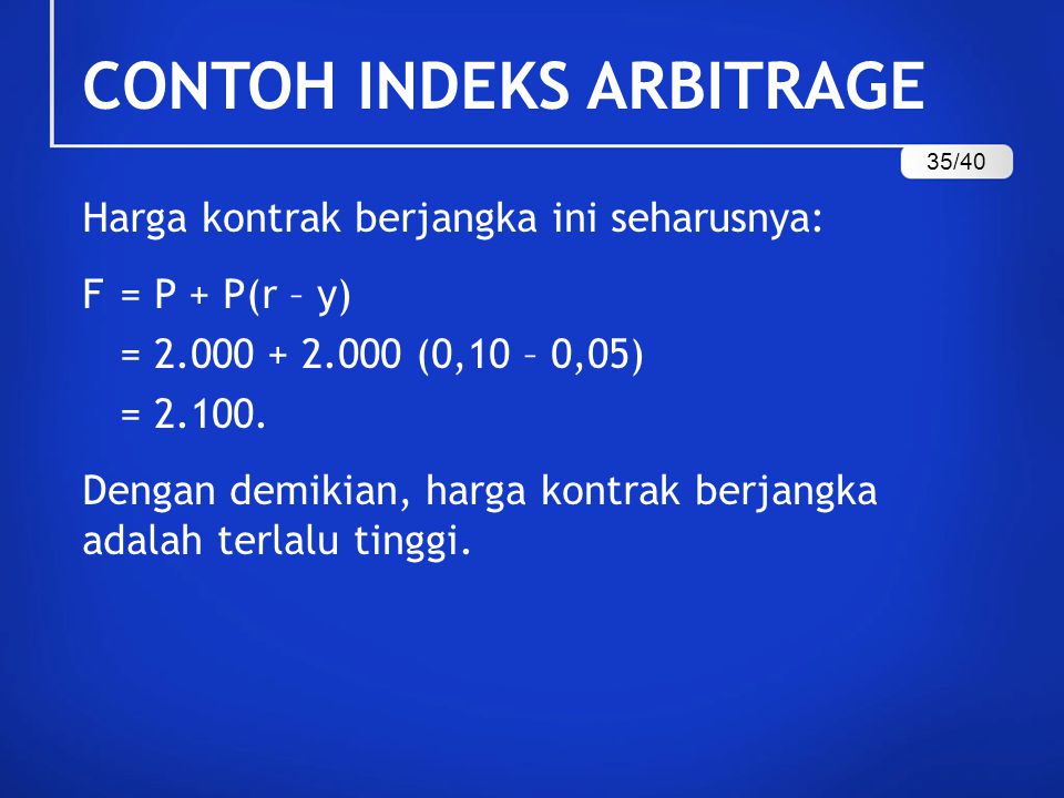 Contoh Indeks Arbitrage