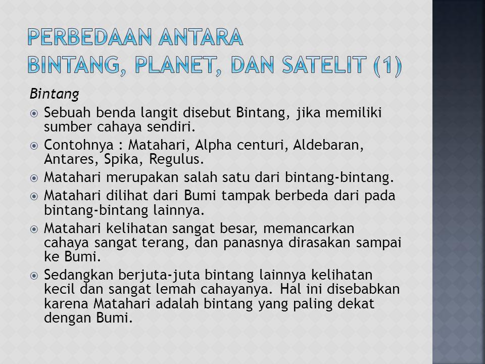 Perbedaan antara Bintang, Planet, dan Satelit (1)