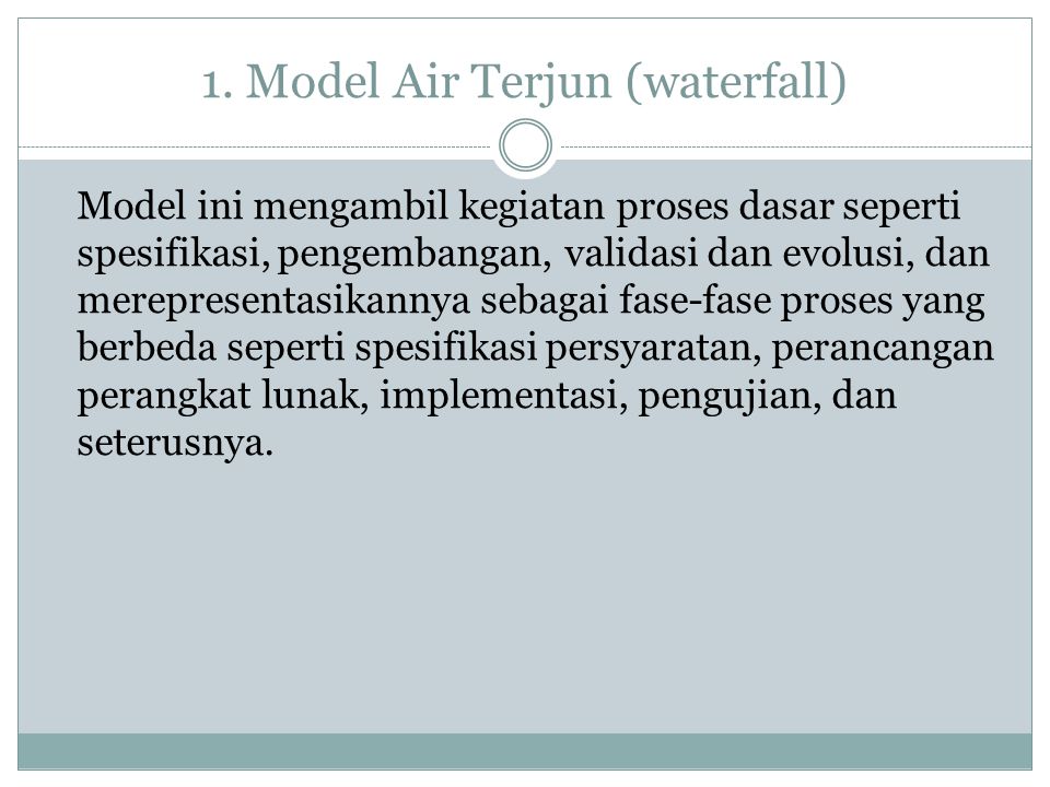 1. Model Air Terjun (waterfall)