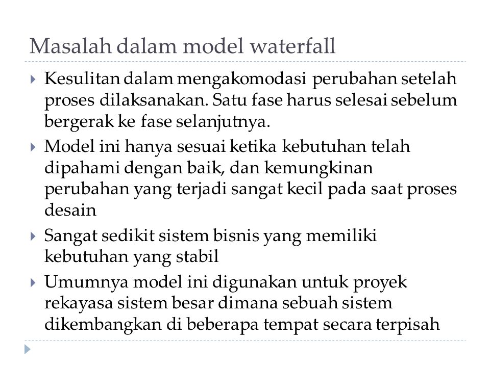 Masalah dalam model waterfall