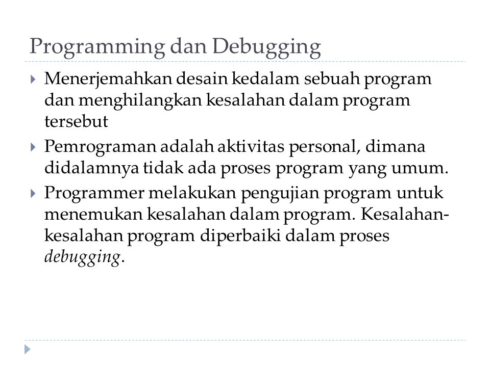 Programming dan Debugging