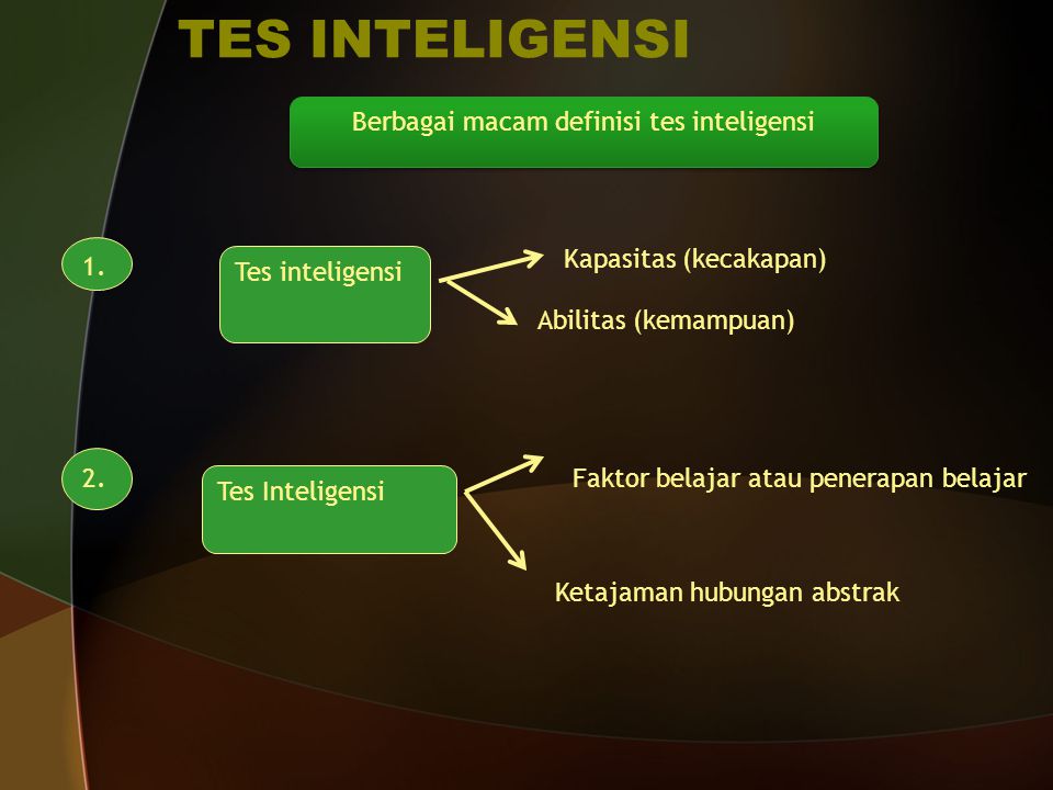 Berbagai macam definisi tes inteligensi