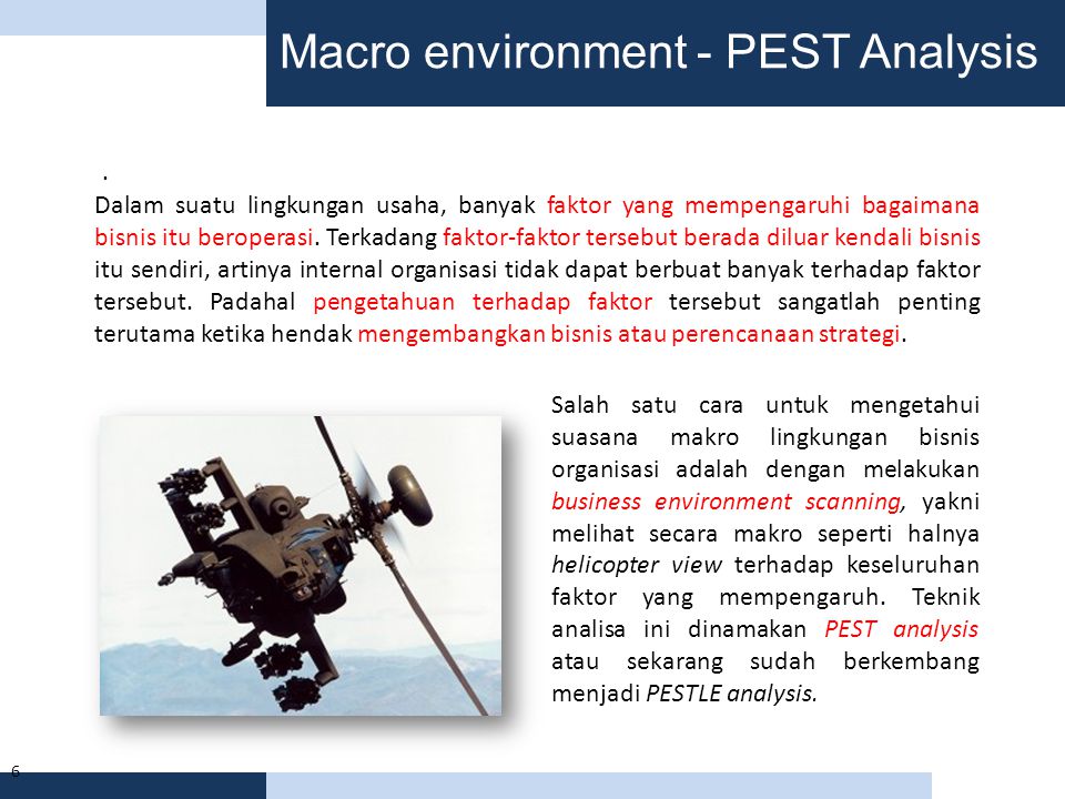 Macro environment - PEST Analysis