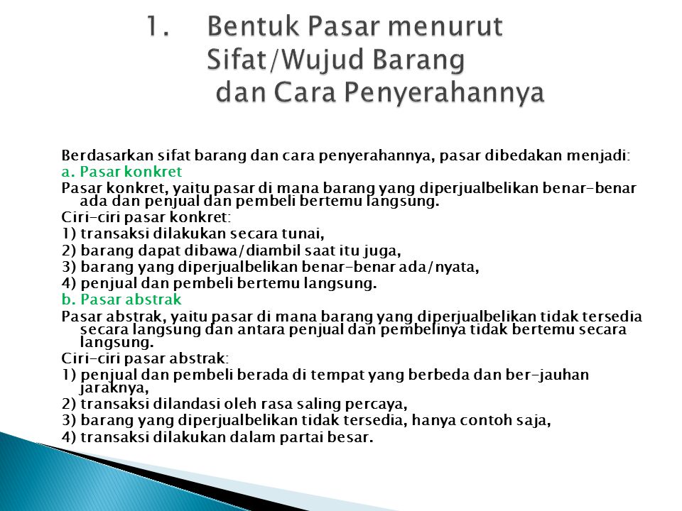 Sebutkan Bentuk Bentuk Pasar – Ilmu