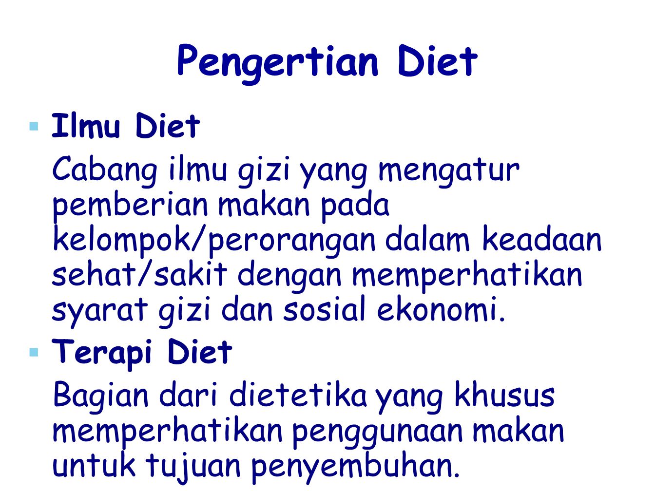 Pengertian Diet Ilmu Diet
