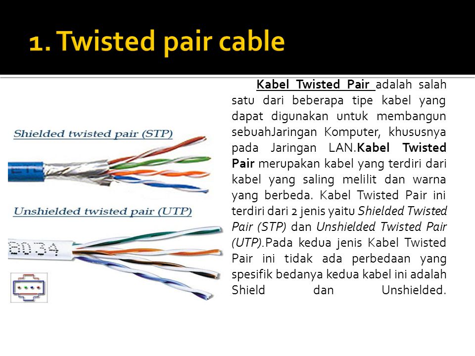 1. Twisted pair cable