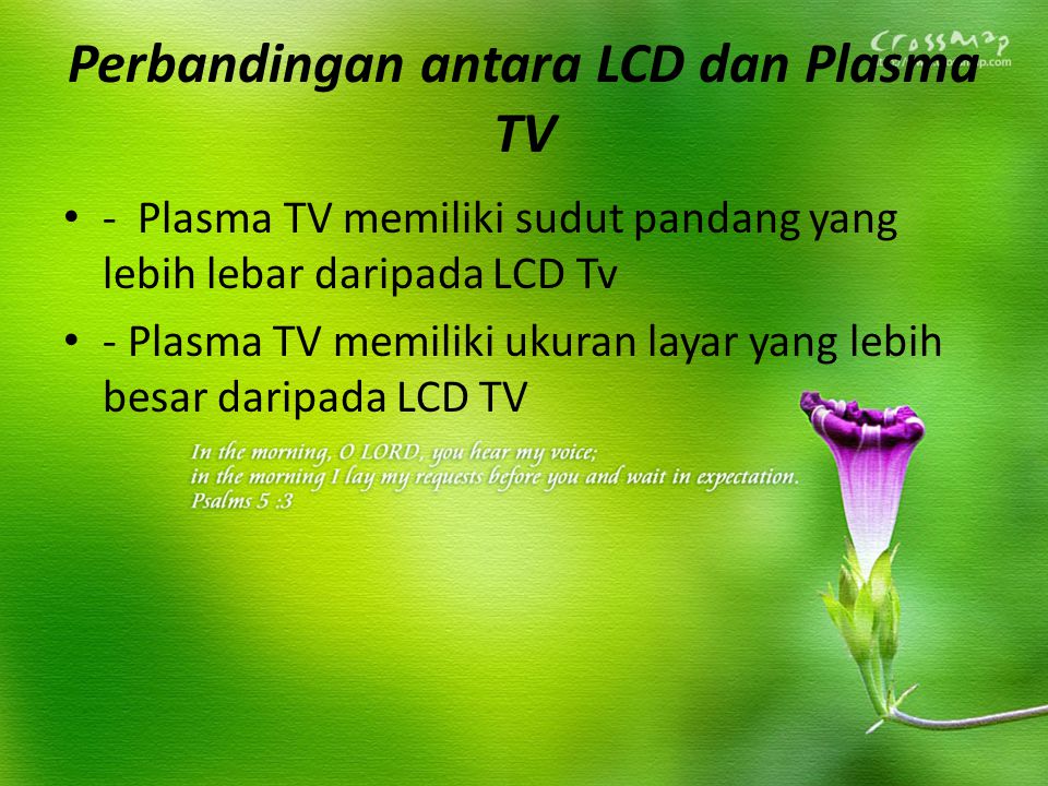 Perbandingan antara LCD dan Plasma TV