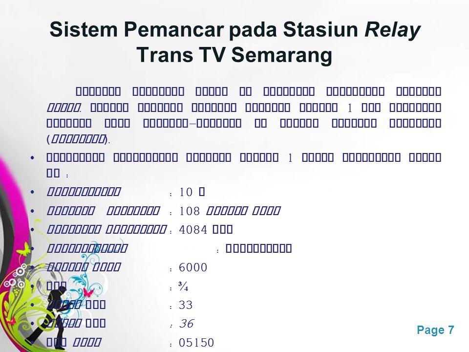 Sistem Pemancar pada Stasiun Relay Trans TV Semarang