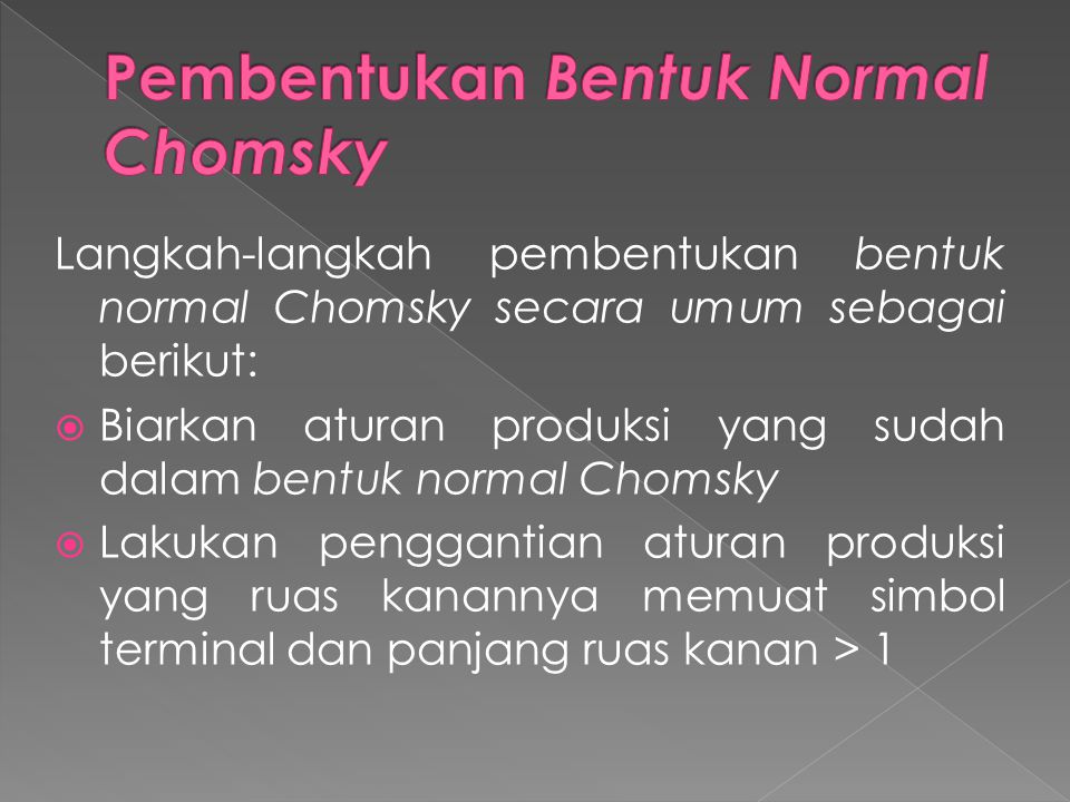 Pembentukan Bentuk Normal Chomsky