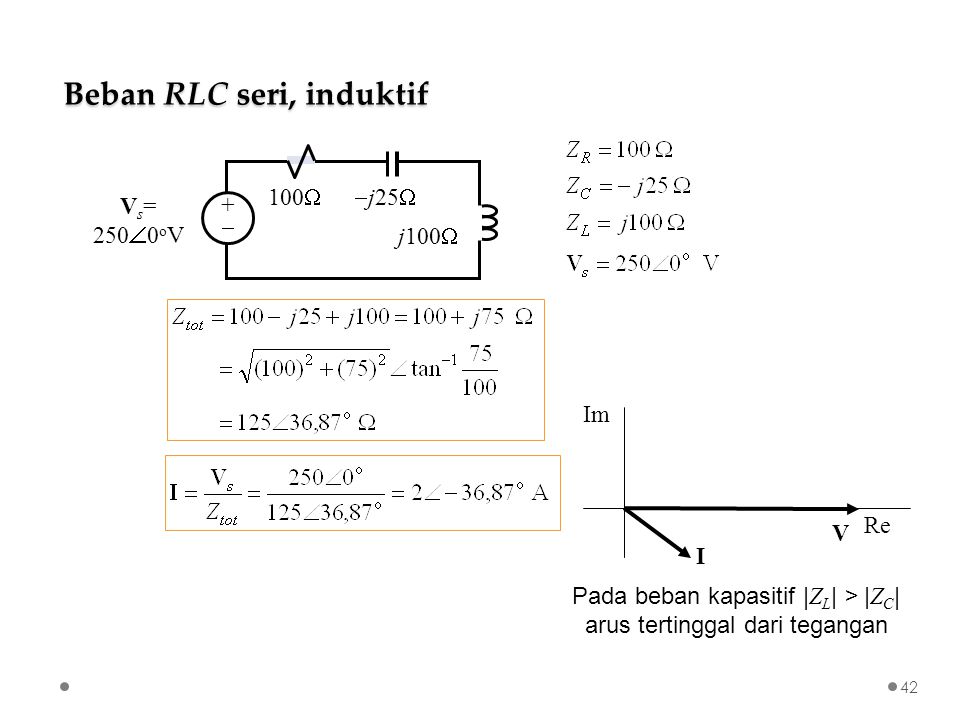 Beban RLC seri, induktif