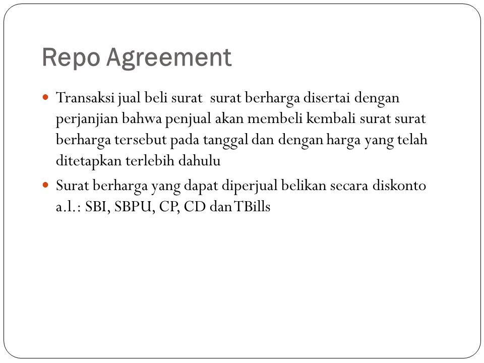Repo Agreement