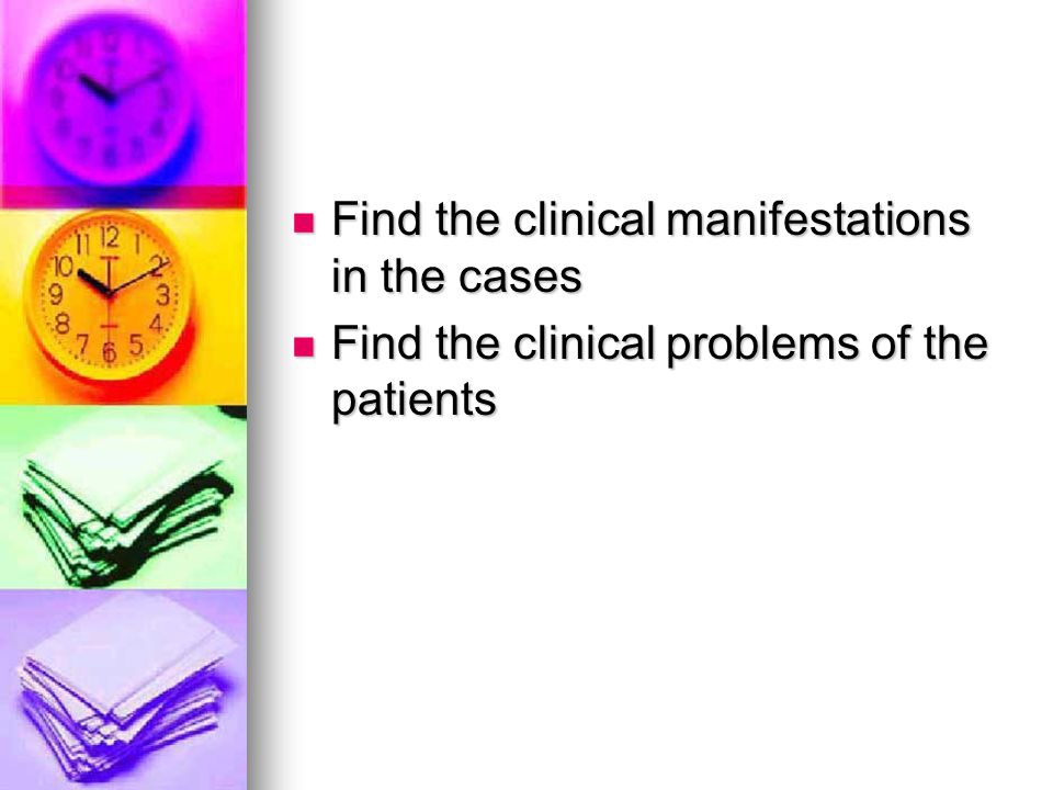 Find the clinical manifestations in the cases