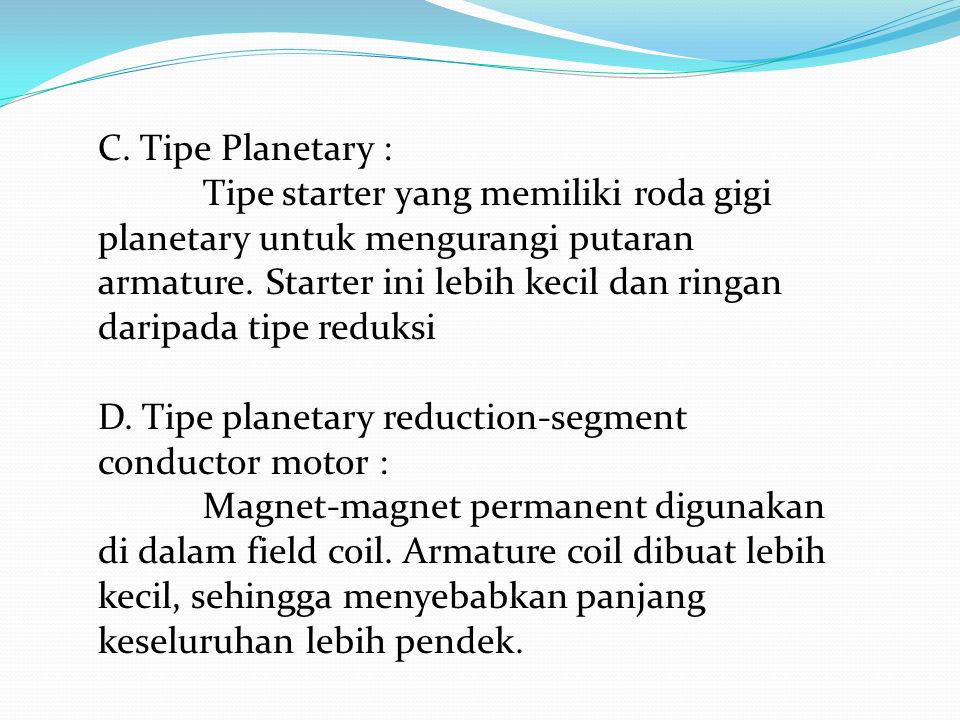 C. Tipe Planetary :