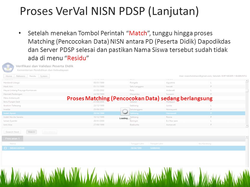 Proses VerVal NISN PDSP (Lanjutan)