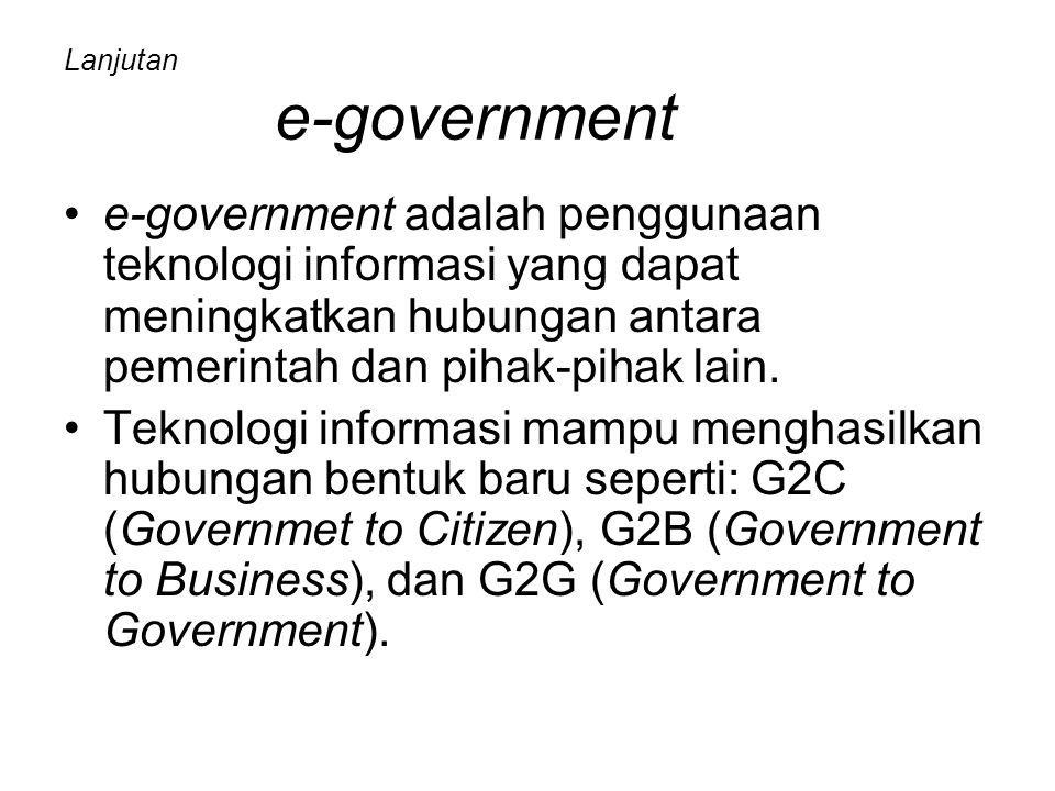 Lanjutan e-government