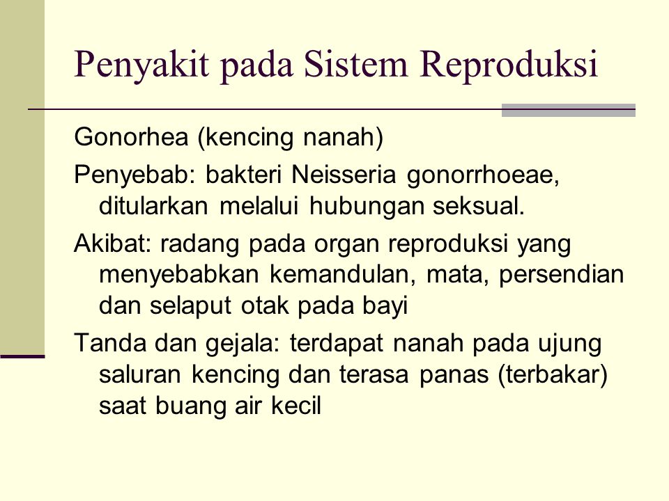 Penyakit pada Sistem Reproduksi
