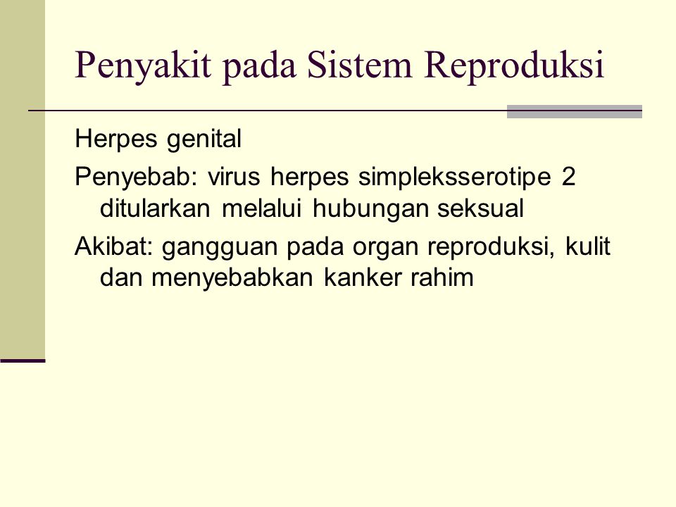 Penyakit pada Sistem Reproduksi