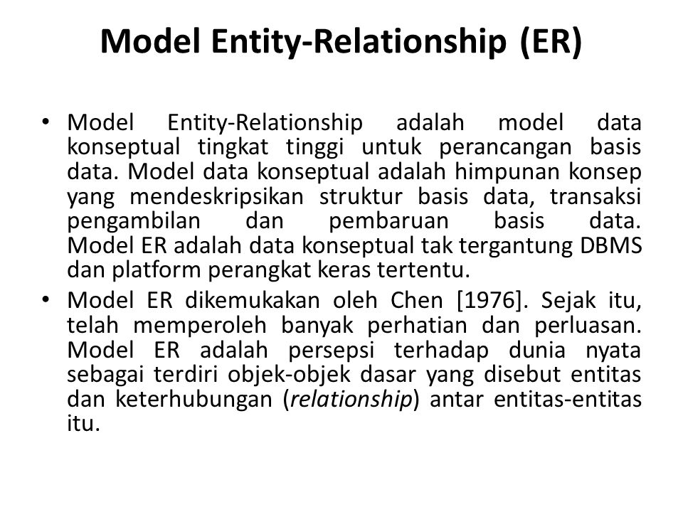 Model Entity-Relationship (ER)