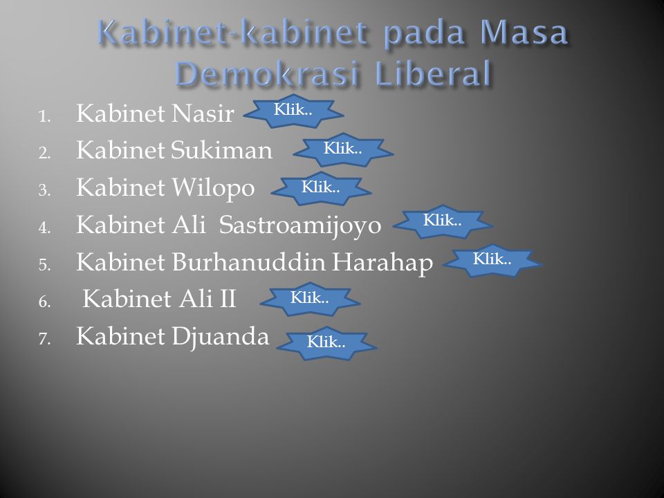Kabinet-kabinet pada Masa Demokrasi Liberal