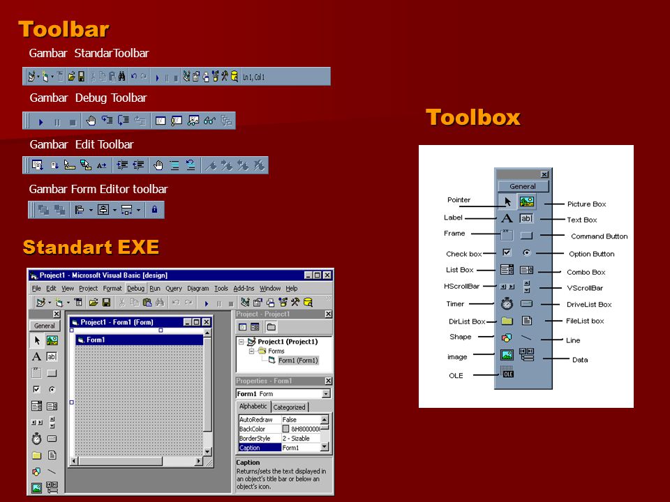 Toolbar Toolbox Standart EXE Gambar StandarToolbar