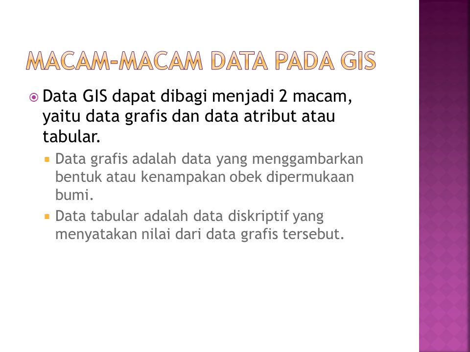 Macam-macam Data pada GIS