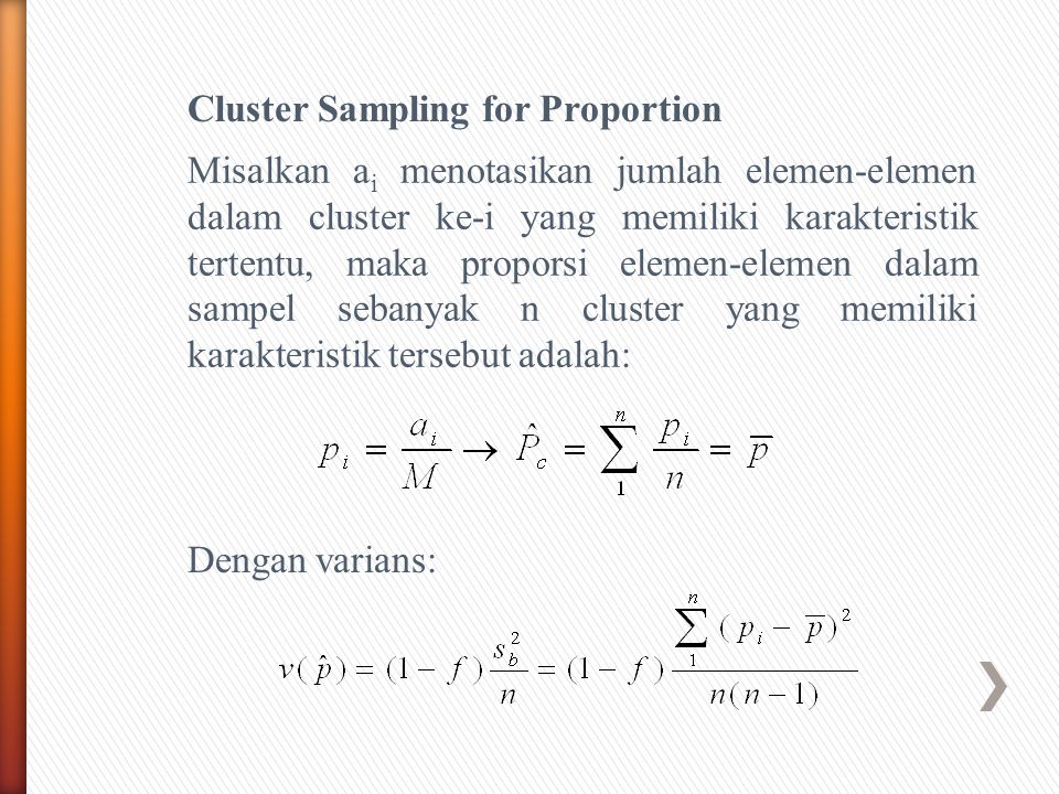 Cluster Sampling for Proportion
