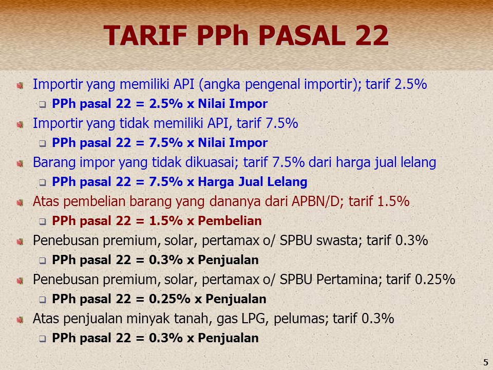 Tarif Pph 22 Impor