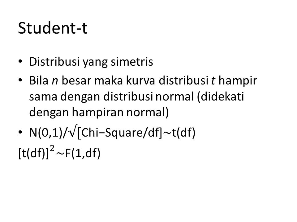 Student-t Distribusi yang simetris