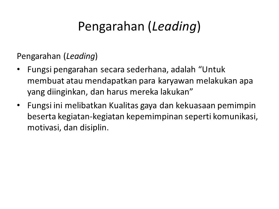 Pengarahan (Leading) Pengarahan (Leading)