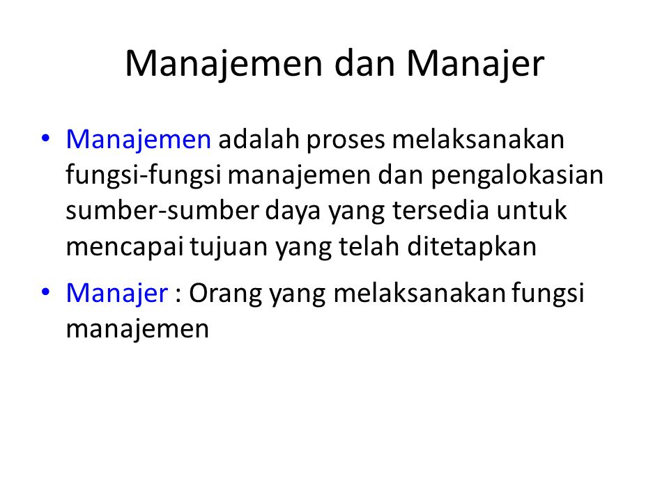 Manajemen dan Manajer