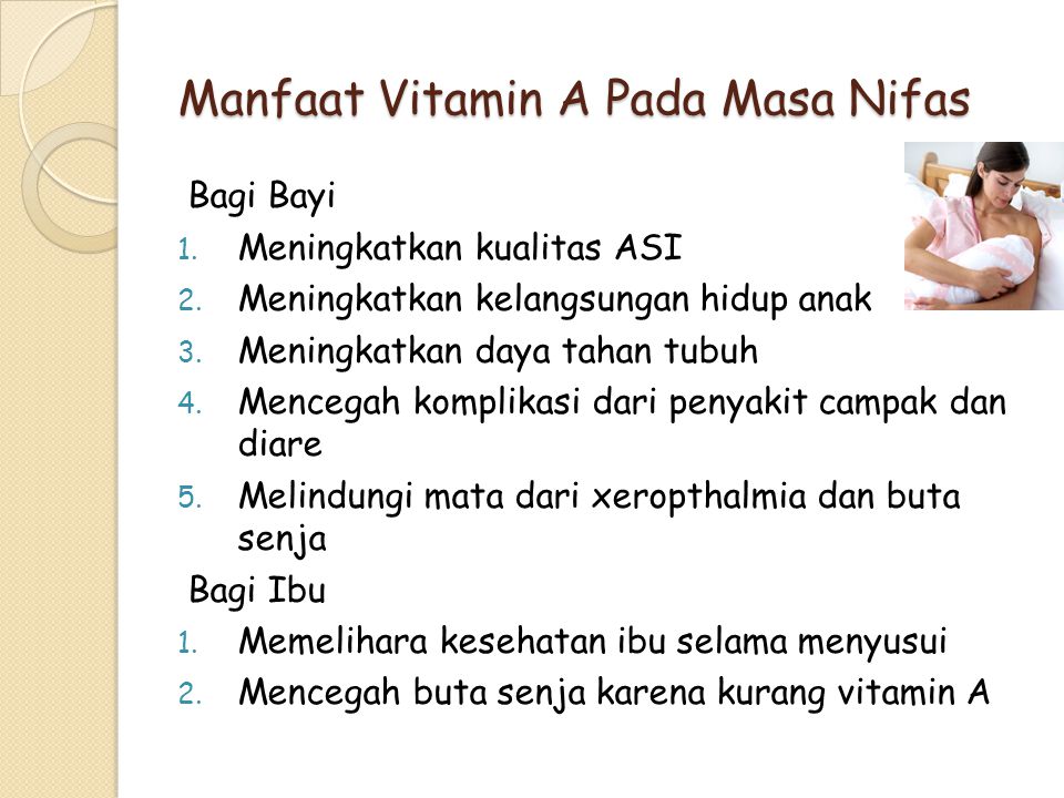 Manfaat Vitamin A Pada Masa Nifas