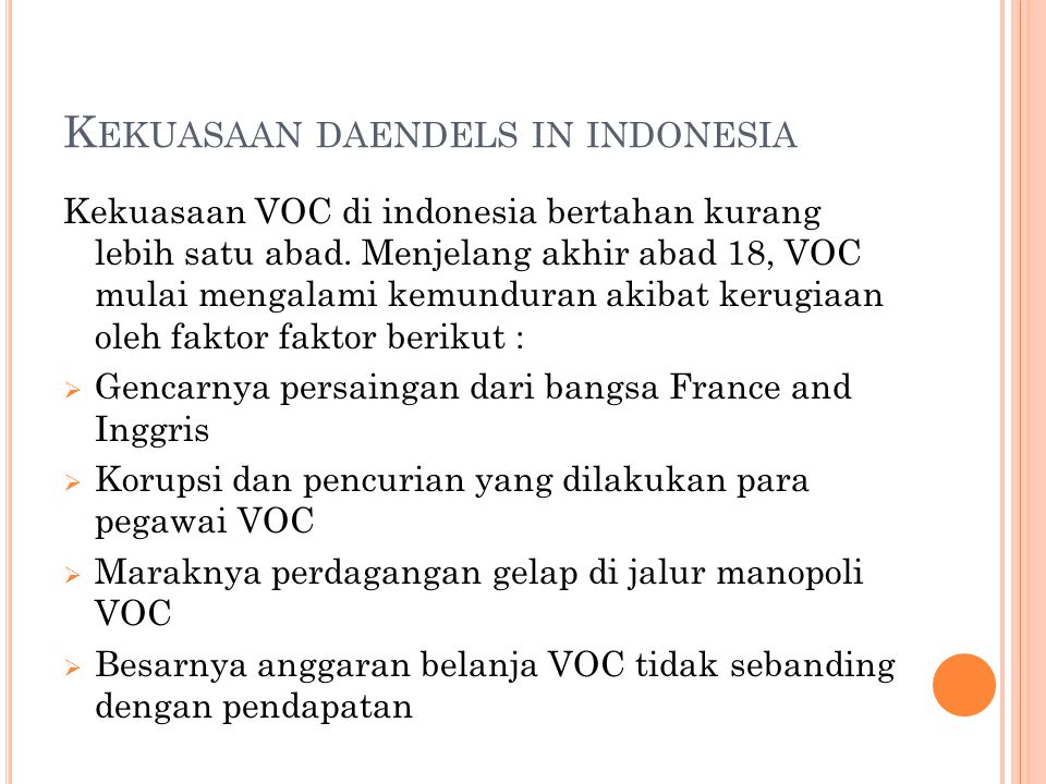 Kekuasaan daendels in indonesia