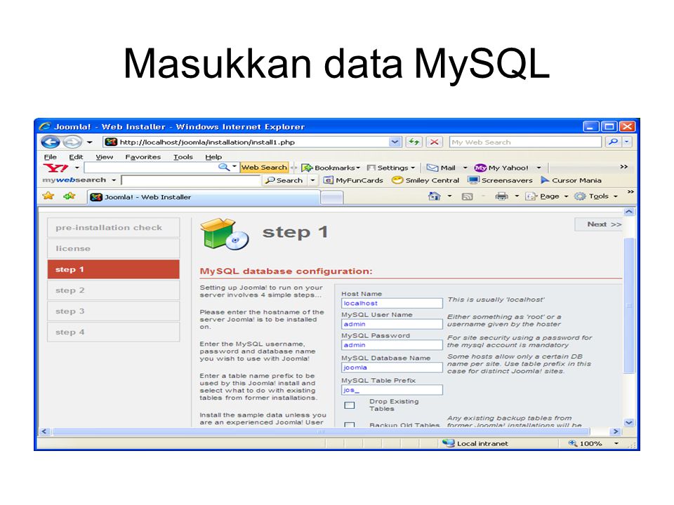 Masukkan data MySQL