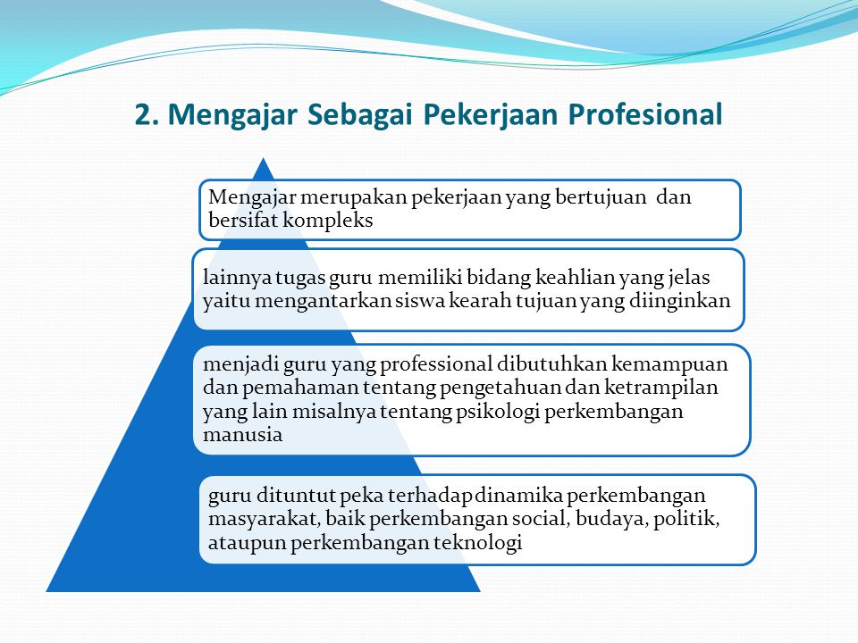 2. Mengajar Sebagai Pekerjaan Profesional
