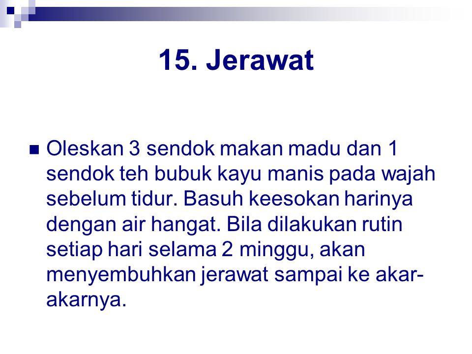 15. Jerawat