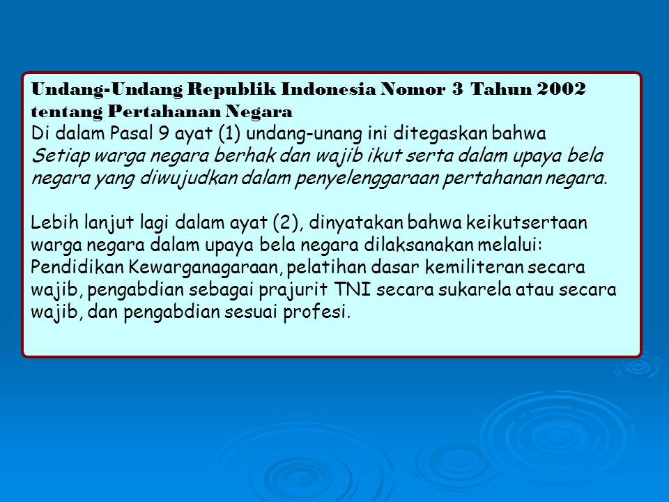 Undang-Undang Republik Indonesia Nomor 3 Tahun 2002
