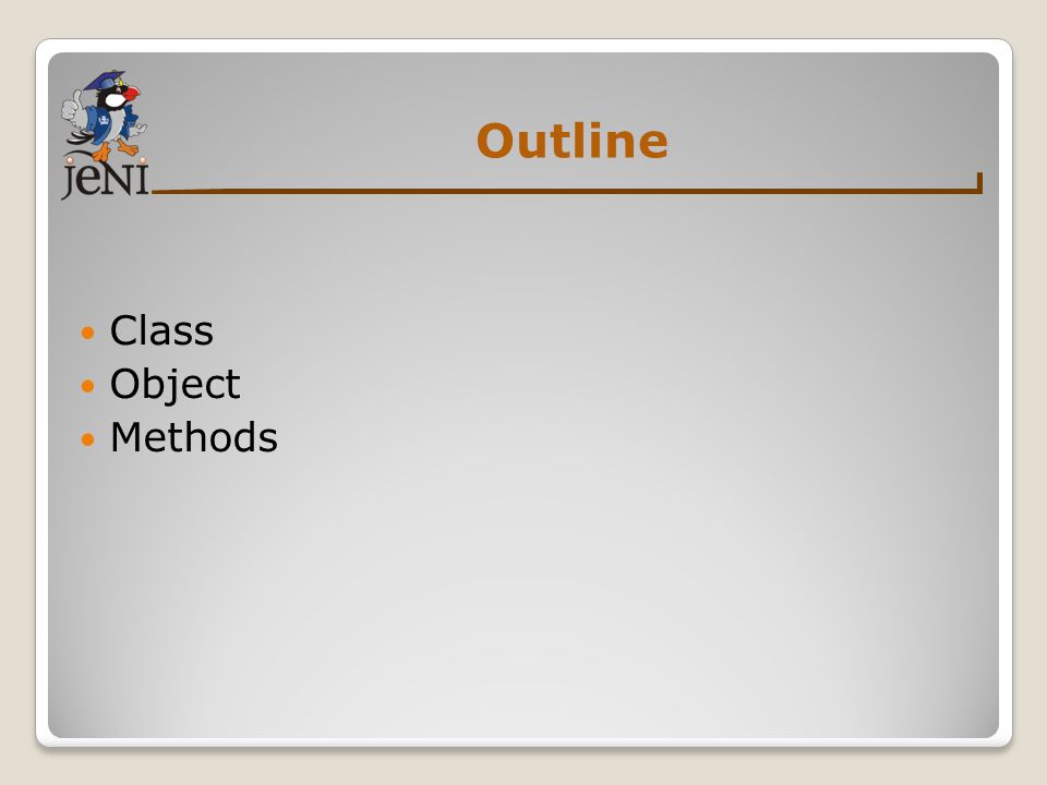Outline Class Object Methods