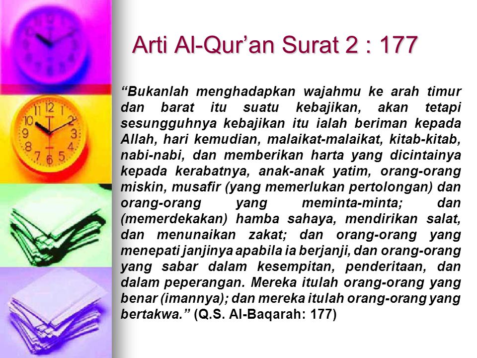 Arti Al-Qur’an Surat 2 : 177