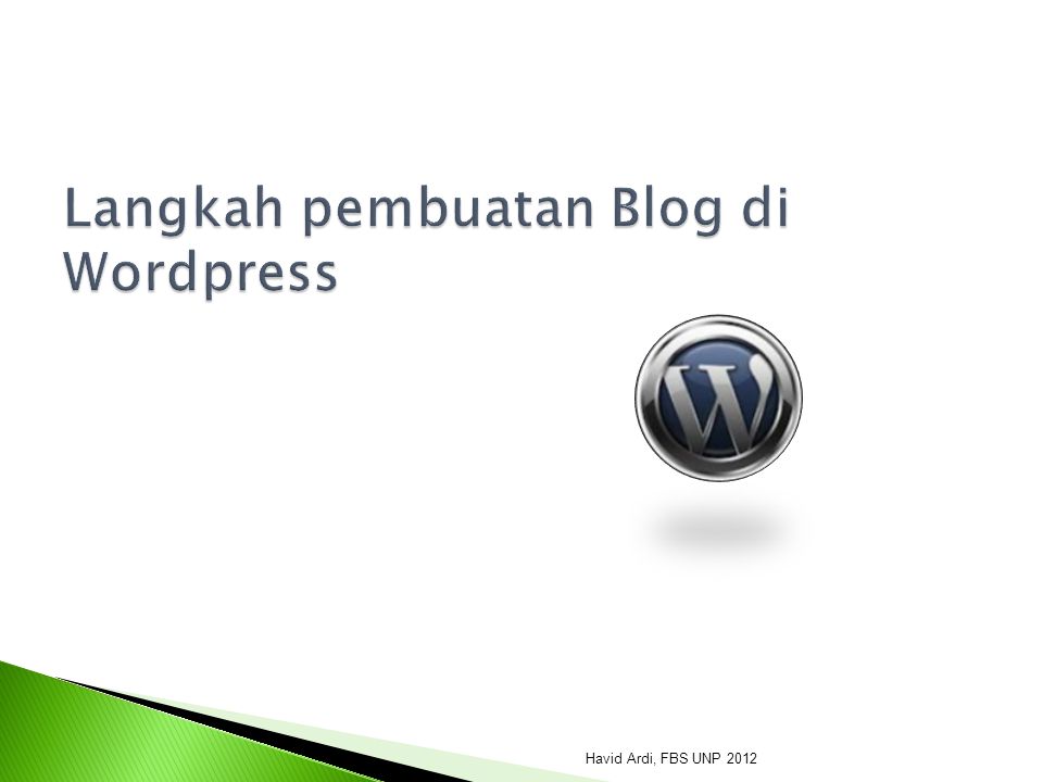 Langkah pembuatan Blog di Wordpress