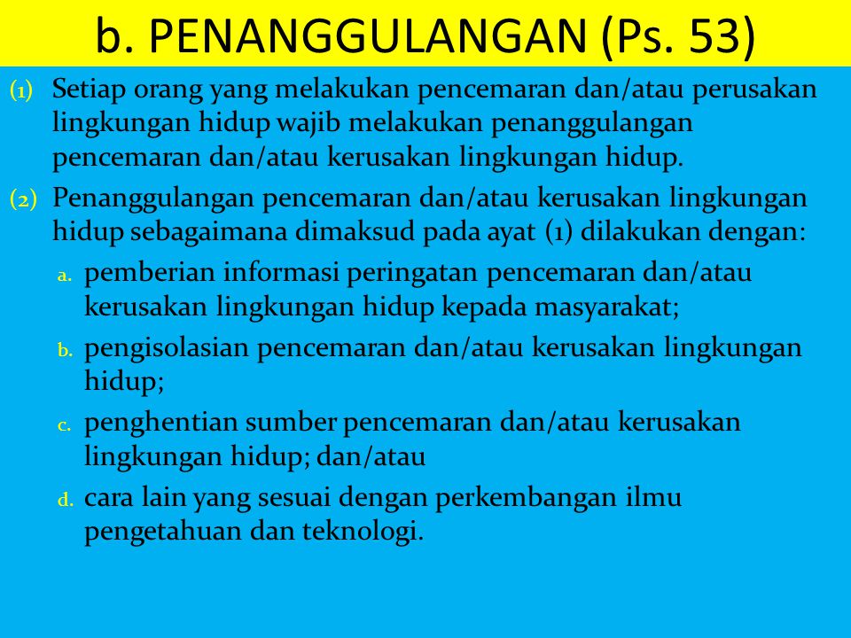 b. PENANGGULANGAN (Ps. 53)