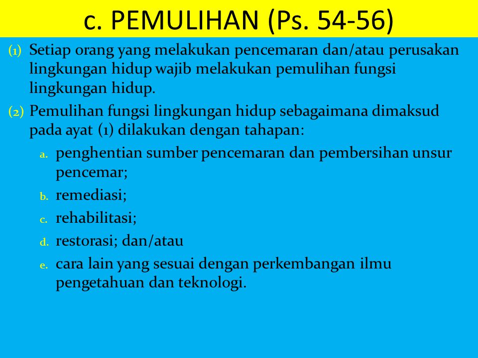 c. PEMULIHAN (Ps )