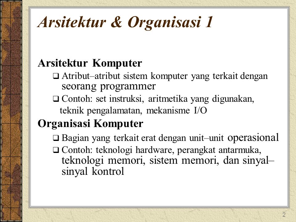Arsitektur & Organisasi 1